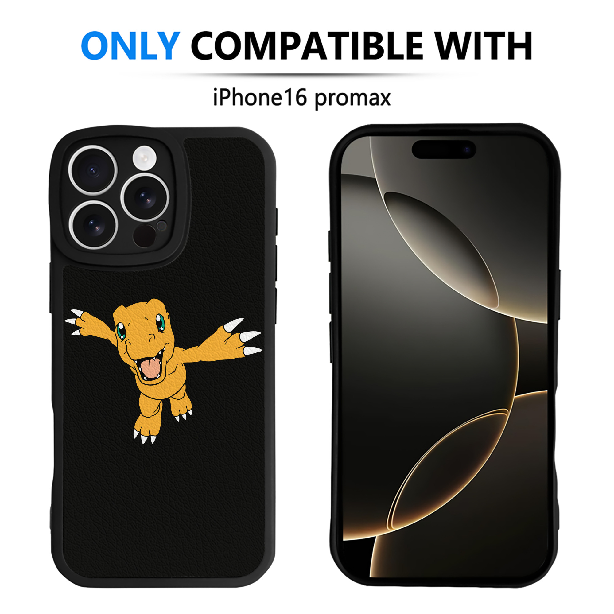 （画像用） Digimon デジタルモンスター/デジモン 【iPhone 16シリーズ対応】シリコンスマホケース（レザー調） 材質：シリコン
